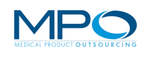 MPO logo with the words "Medical Product Outsourcing" below large blue initials and a stylized circular design in the letter "O.