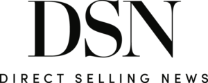 The image displays the logo for DSN, featuring large black letters "DSN" above the words "Direct Selling News" in smaller black capital letters.